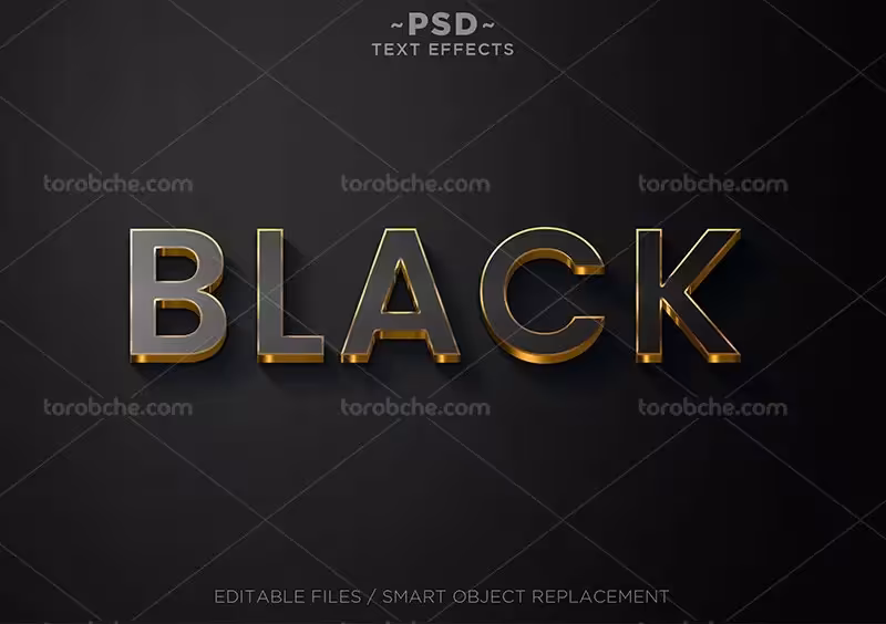 موکاپ افکت متنی 3D لایه باز PSD | گرافیک با طعم تربچه