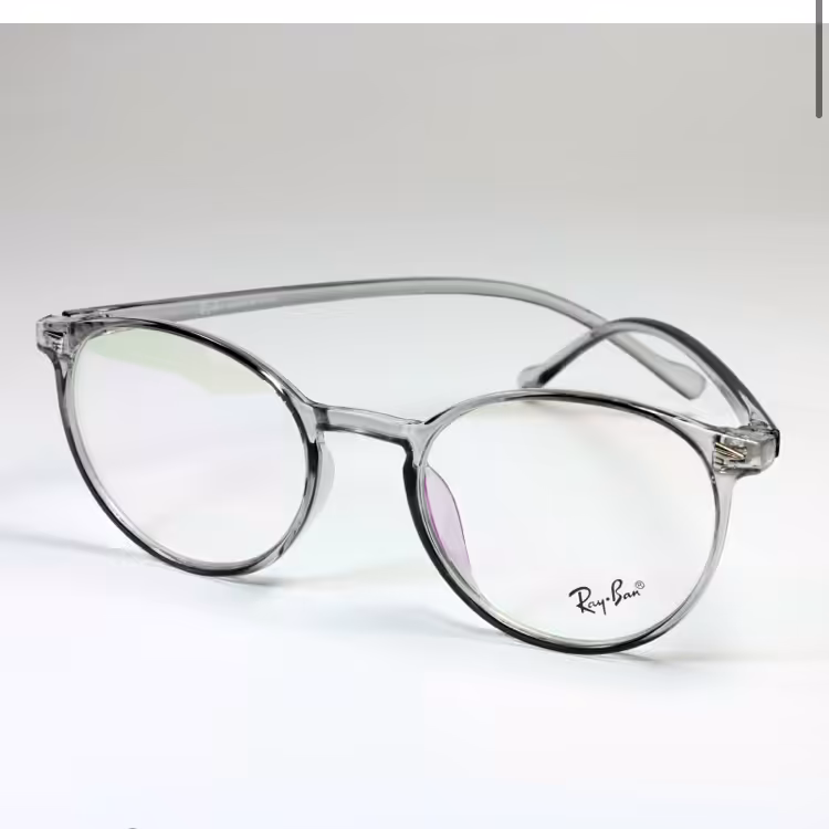 فریم عینک طبی گرد کائوچو شیشه ای طوسی اسپرت uv400 ریبن 2453