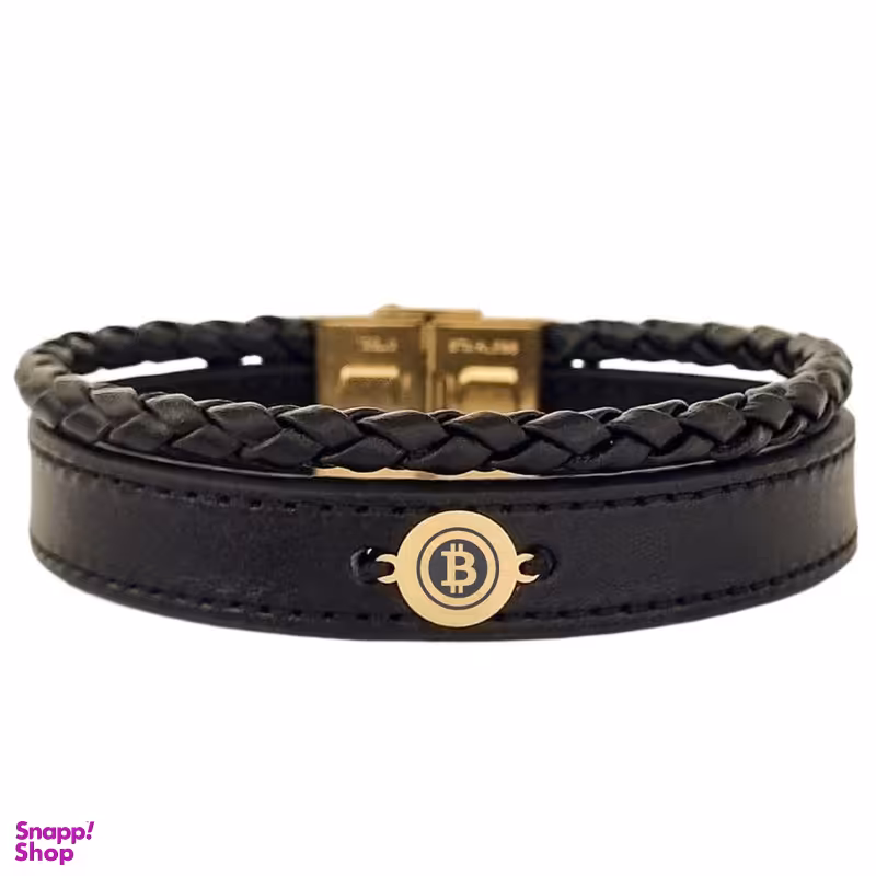دستبند طلا 18 عیار مردانه لیردا مدل بیتکوین 13402