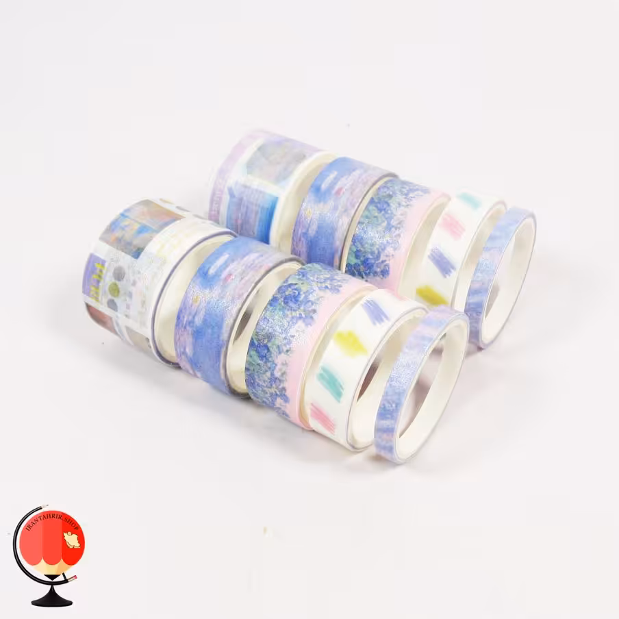 چسب واشی فانتزی بنفش مدل نقاشی مجموعه 10 عددی