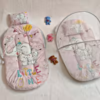 پشه بند تشک و بالشت دار خارجی طرح فیل صورتی