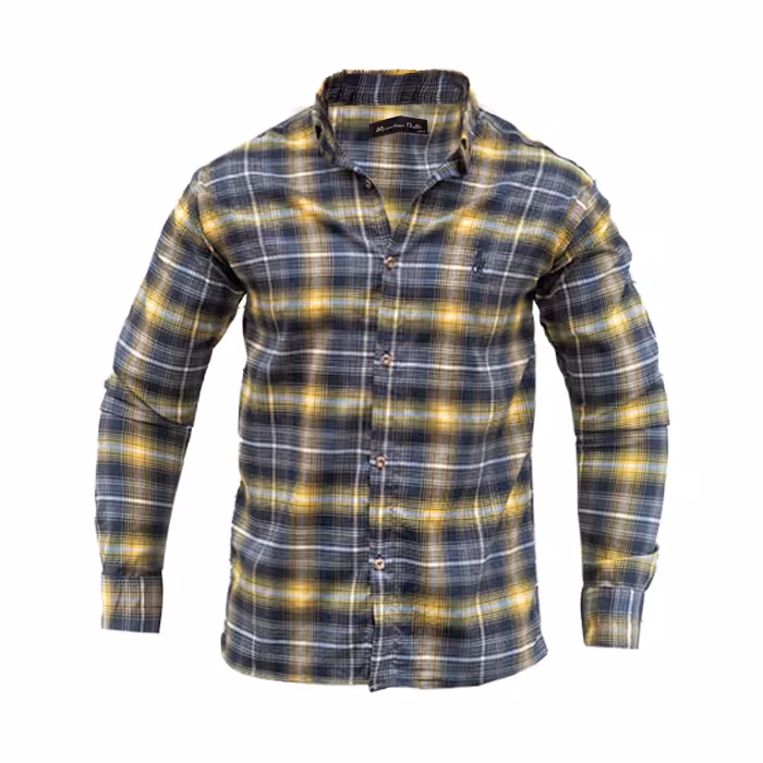 پیراهن مردانه زرد سرمه ای مدل Farzad