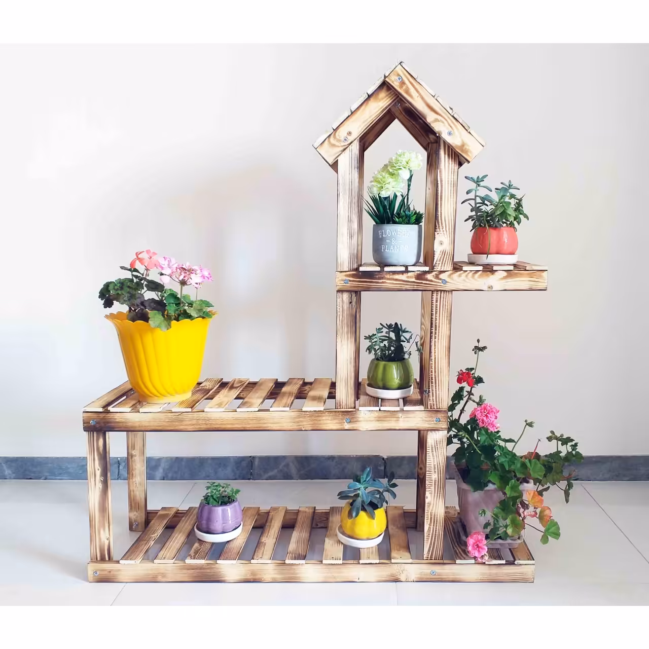 استند گلدان مدل کلبه ای