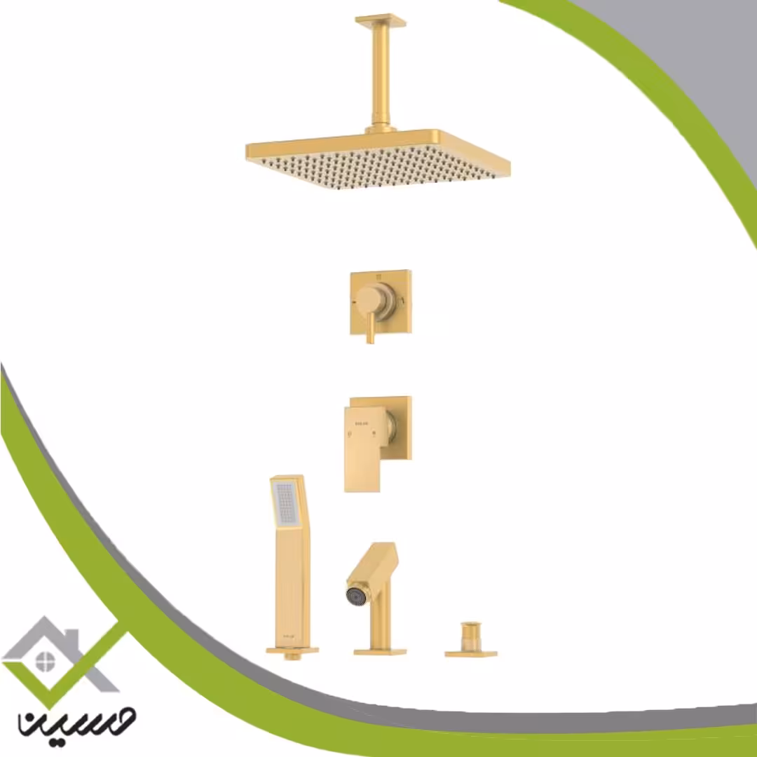 ملزومات دوش تیپ 5 لاکچری کلار مدل فلت طلامات(هزینه ارسال پس کرایه است)