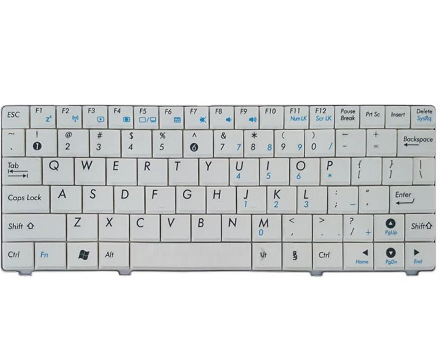 کیبورد لپ تاپ ایسوس Eee PC 900 سفید اینترکوچک بدون فریم