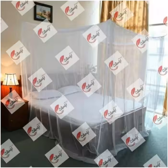 پشه بند حریر مدل تخت دو نفره 2در2 به صورت عمده در هر بسته بندی 2عدد