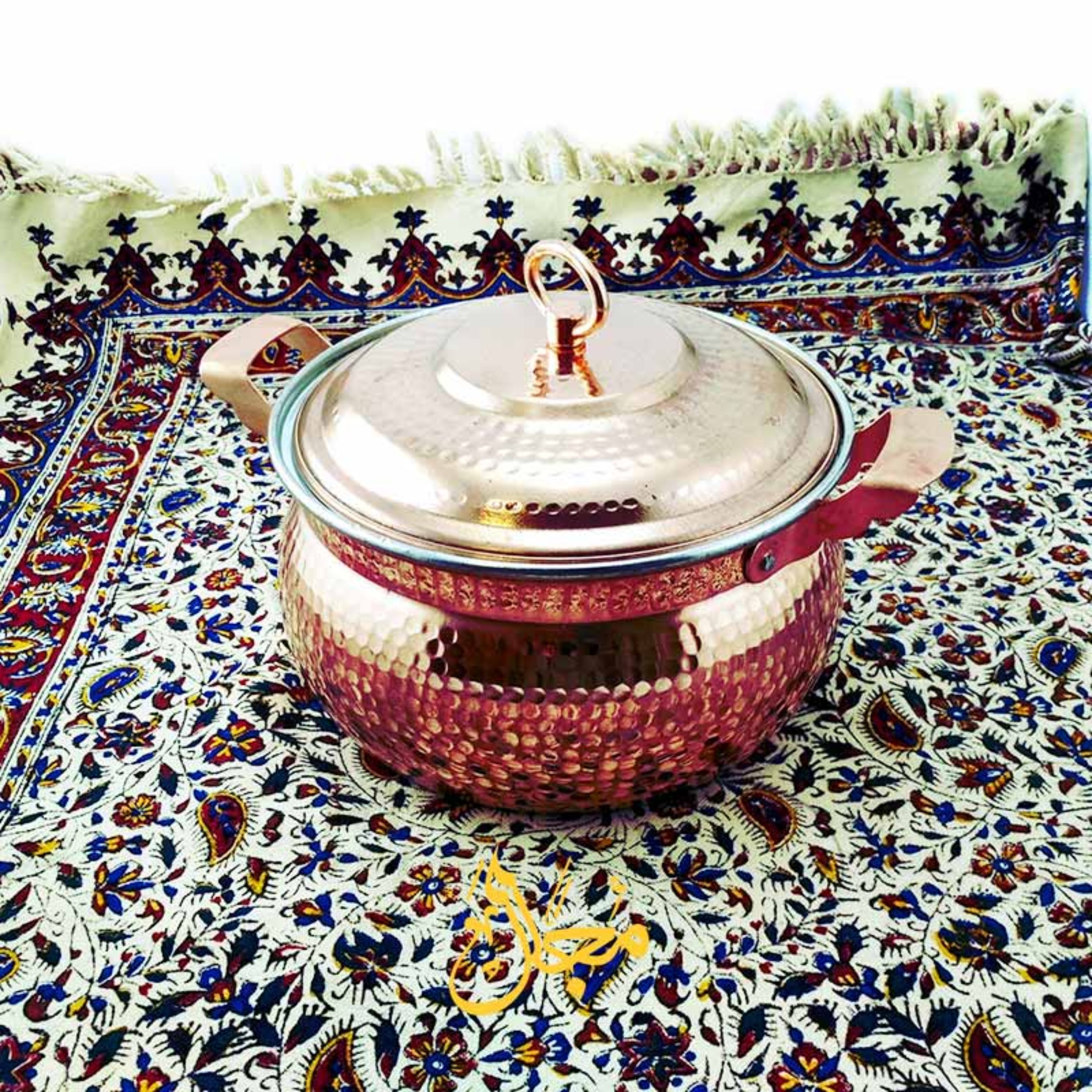 قابلمه مسی زنجان مدل تیانچه شکمی طرح چکش- 6 نفره