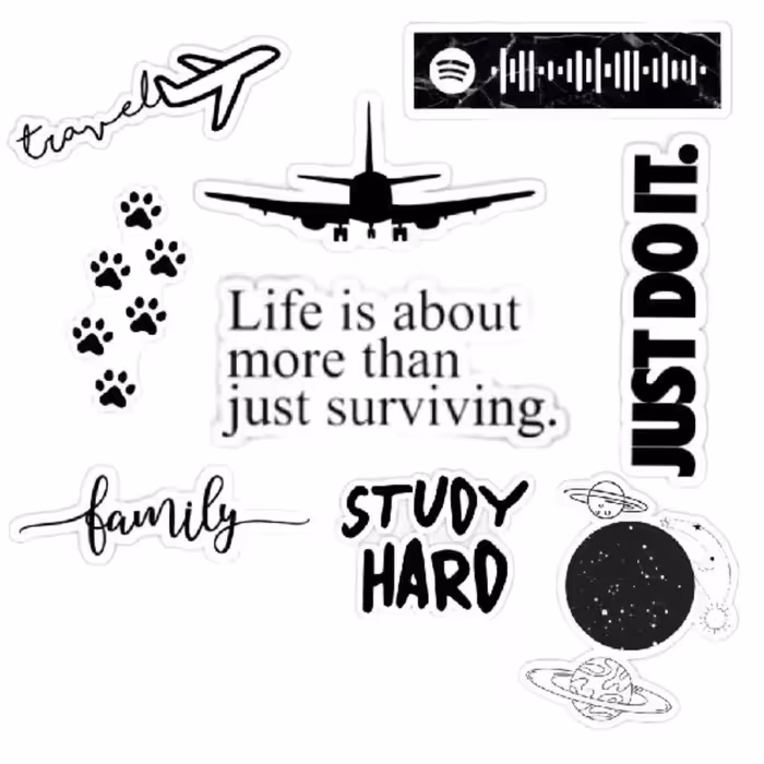 استیکر لپ تاپ مدل travel کد 1127 مجموعه 9 عددی