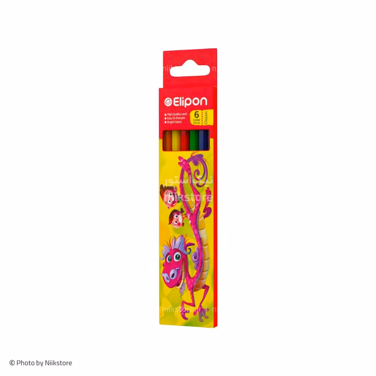 مدادرنگی جعبه مقوایی 6رنگ  الیپون