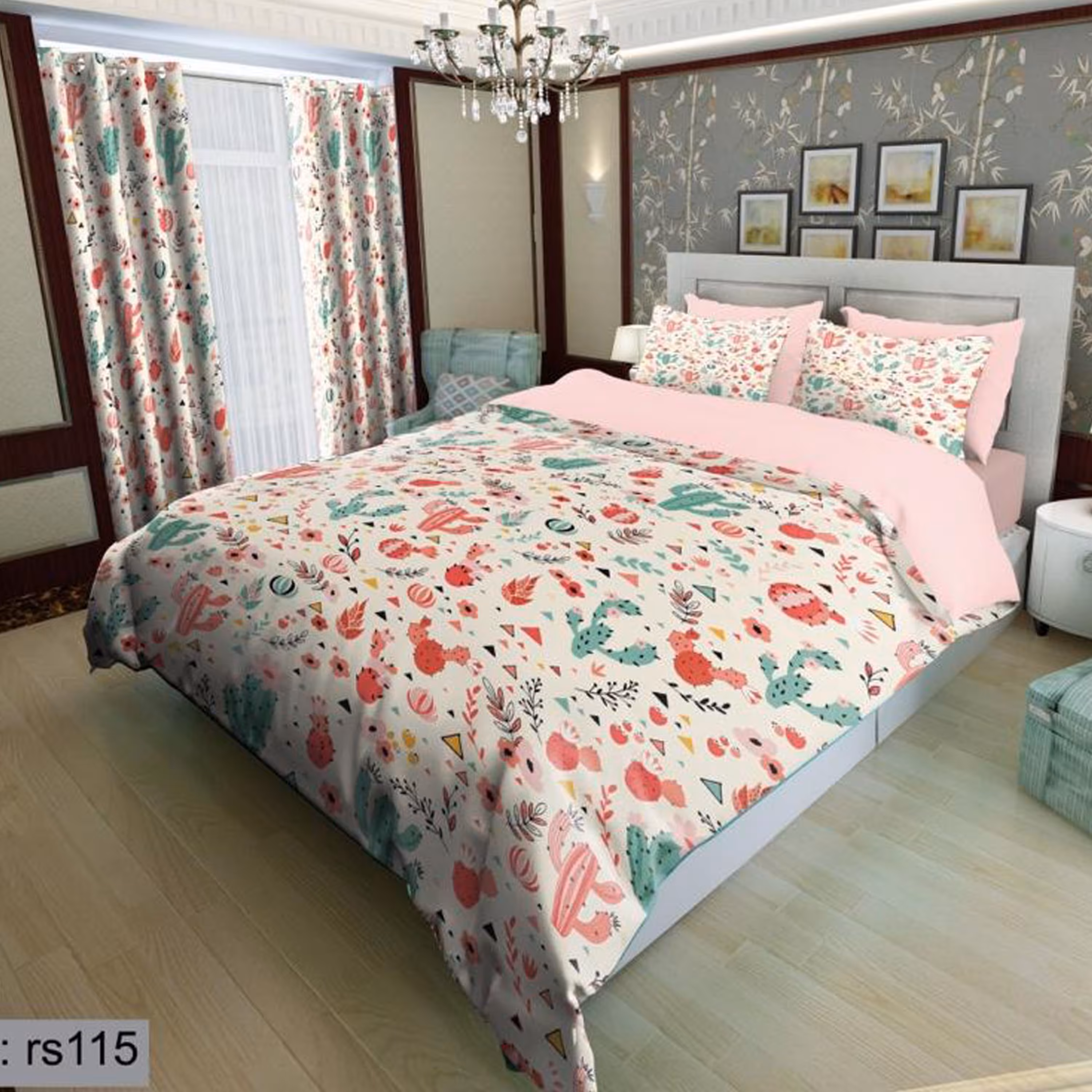 سرویس روتختی 2 نفره تنسل چاپی برندترک لند(Turk Land) rs 115