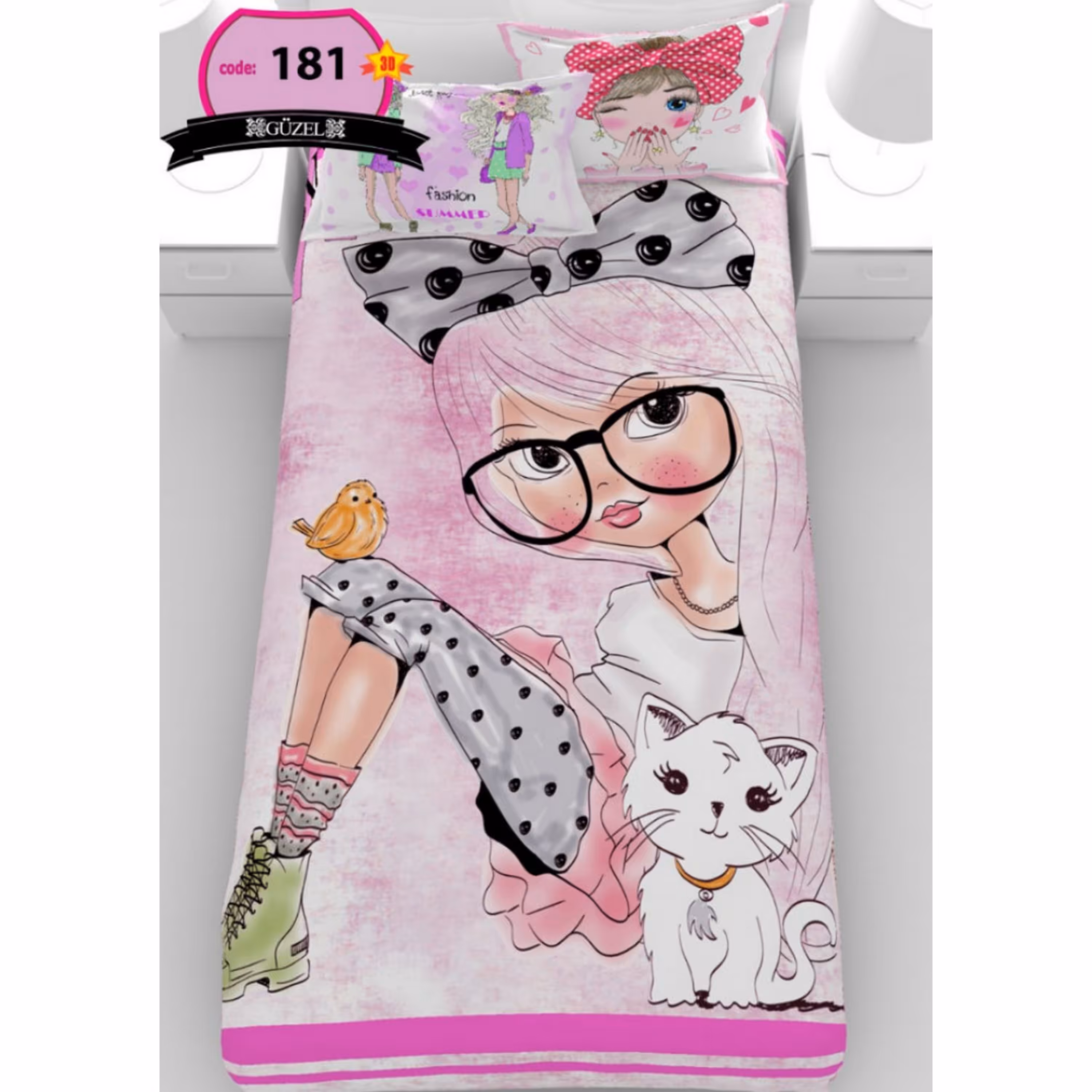 روتختی تک نفره سه بعدی برند گوزل -5 تکه -کد181