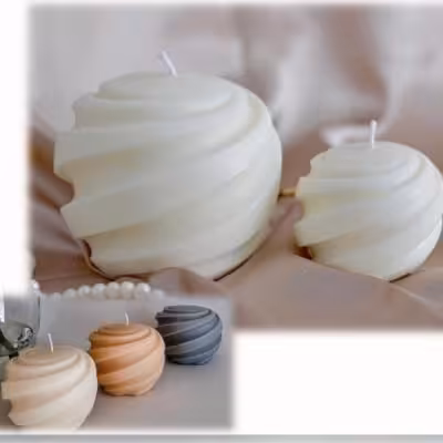 ست شمع طرح کره اسپیرال قطر 5 و 8