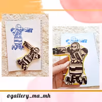 مهر  دستساز لینولئوم ..طرح ربات شهر فضایی...ادم آهنی