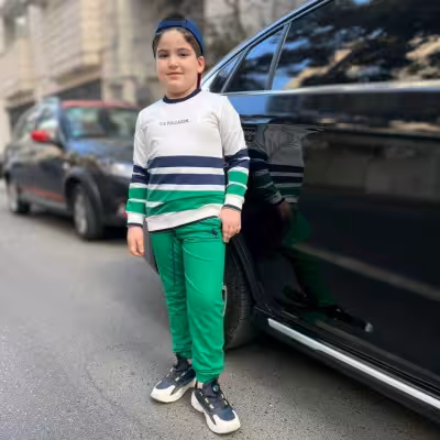 بلوز شلوار اسپرت طرح پولو مناسب 4 تا 9 سال