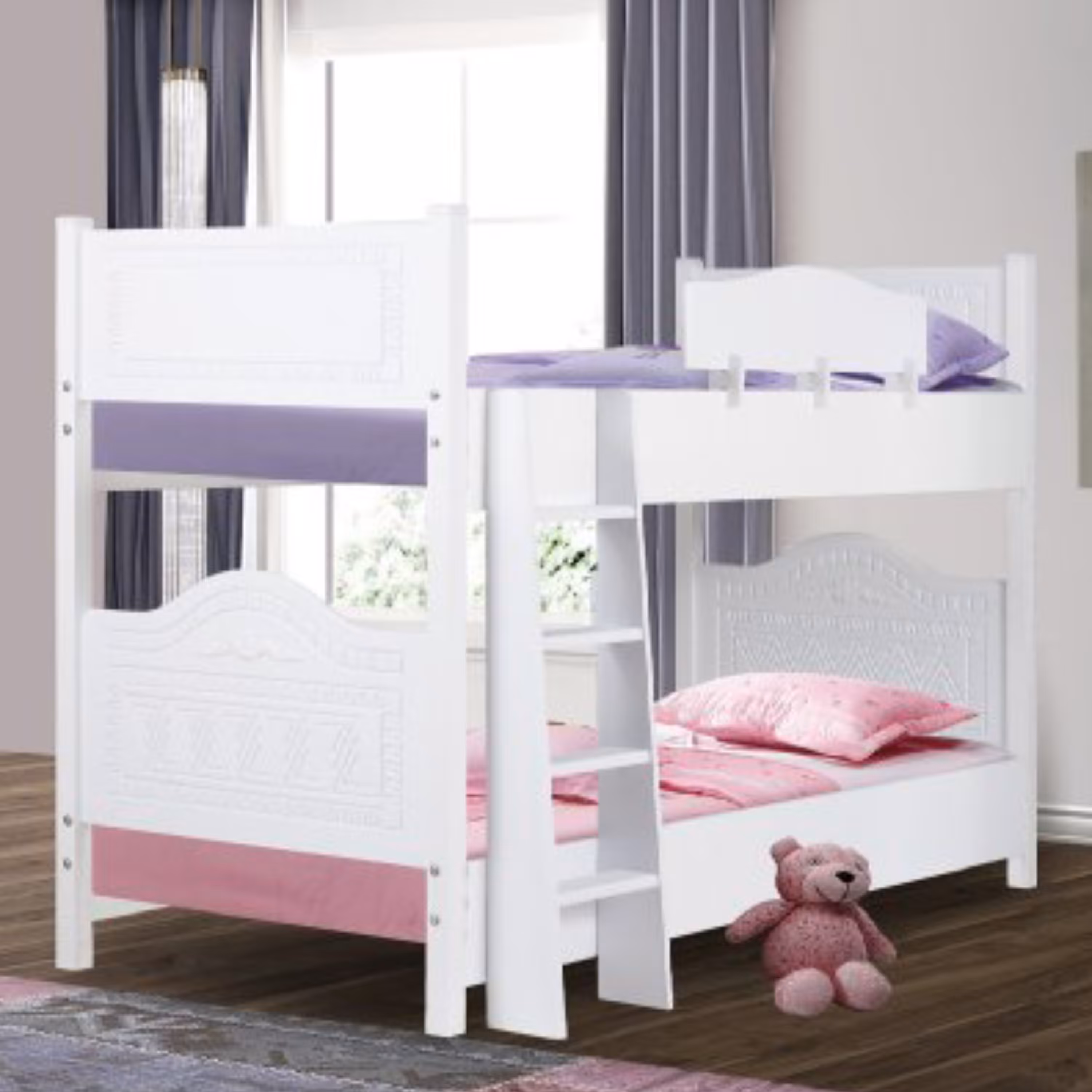 تخت خواب دو طبقه MDF مدل رادین بدون تشک (پرداخت کرایه پس از تحویل)