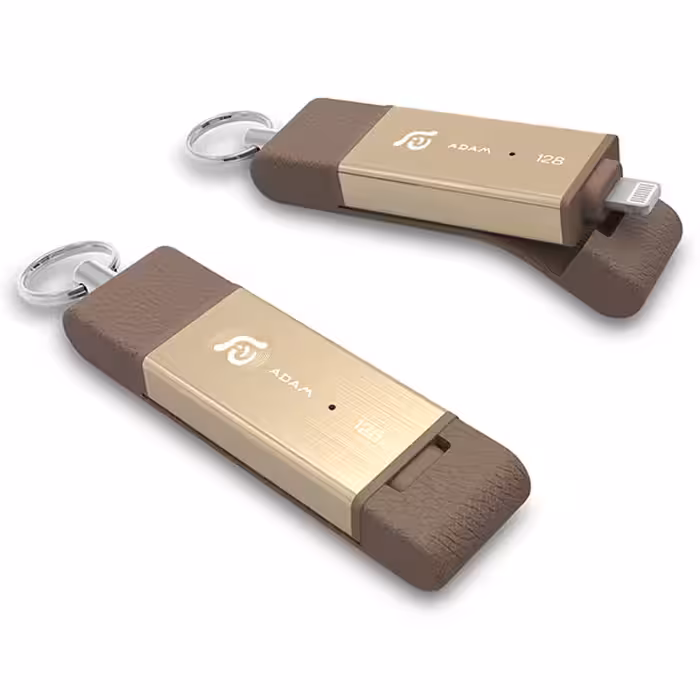 آدام المنتس فلش مموری لایتنینگ مدل iKlips DUO با ظرفیت 128 گیگابایت طلایی - Hiapple.ir