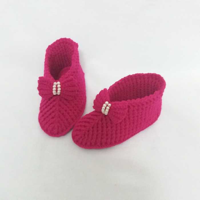 پاپوش بافتنی دخترانه