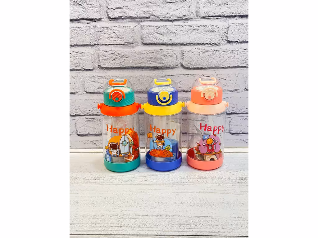 قمقمه نی دار بچگانه طرح فضانورد حجم 550 میلی لیتر