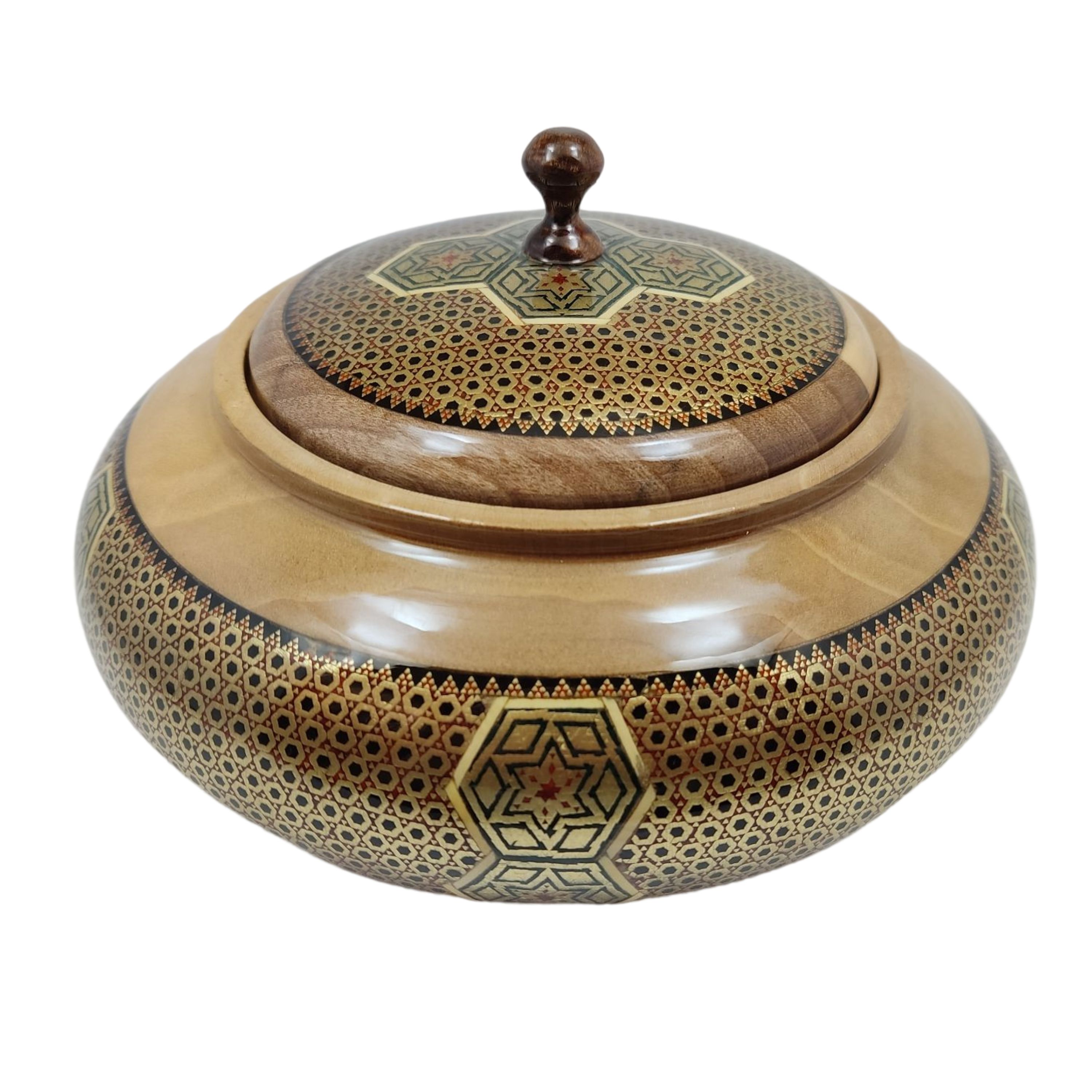 شکلات خوری خاتم کاری گِرد
