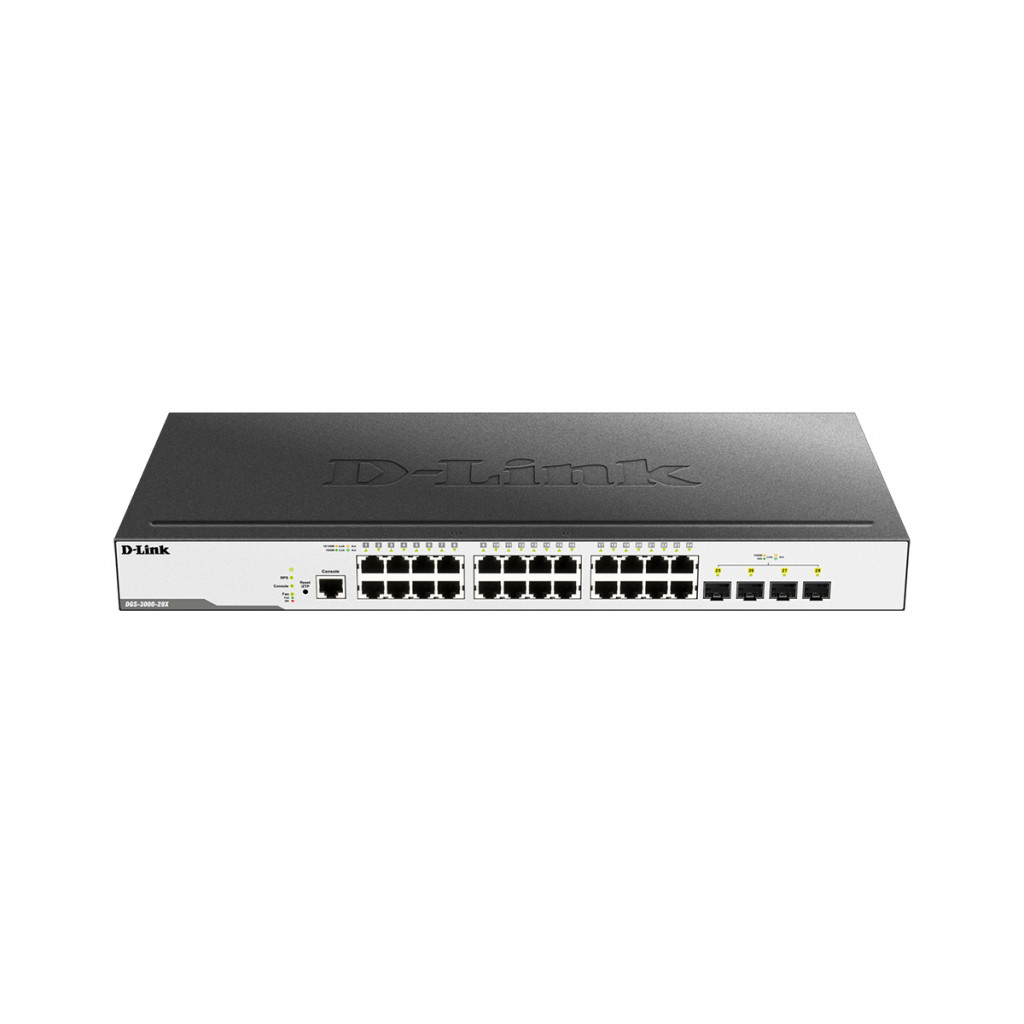 قیمت و خرید سوییچ شبکه 24 پورت 4 پورت SFP دی لینک مدل DGS-3000-28X | نت ران