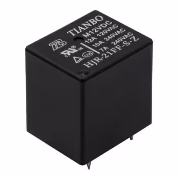 مجموعه 5 عددی رله 12V-10A پایه میلون T73 مارک TIANBO کد HJR-21FF-S-Z