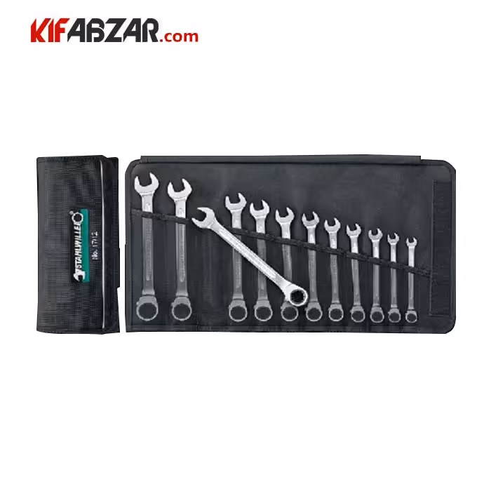 ست آچار یکسر تخت یکسر رینگ جغجغه ای 12 عددی اشتایویل مدل mm819