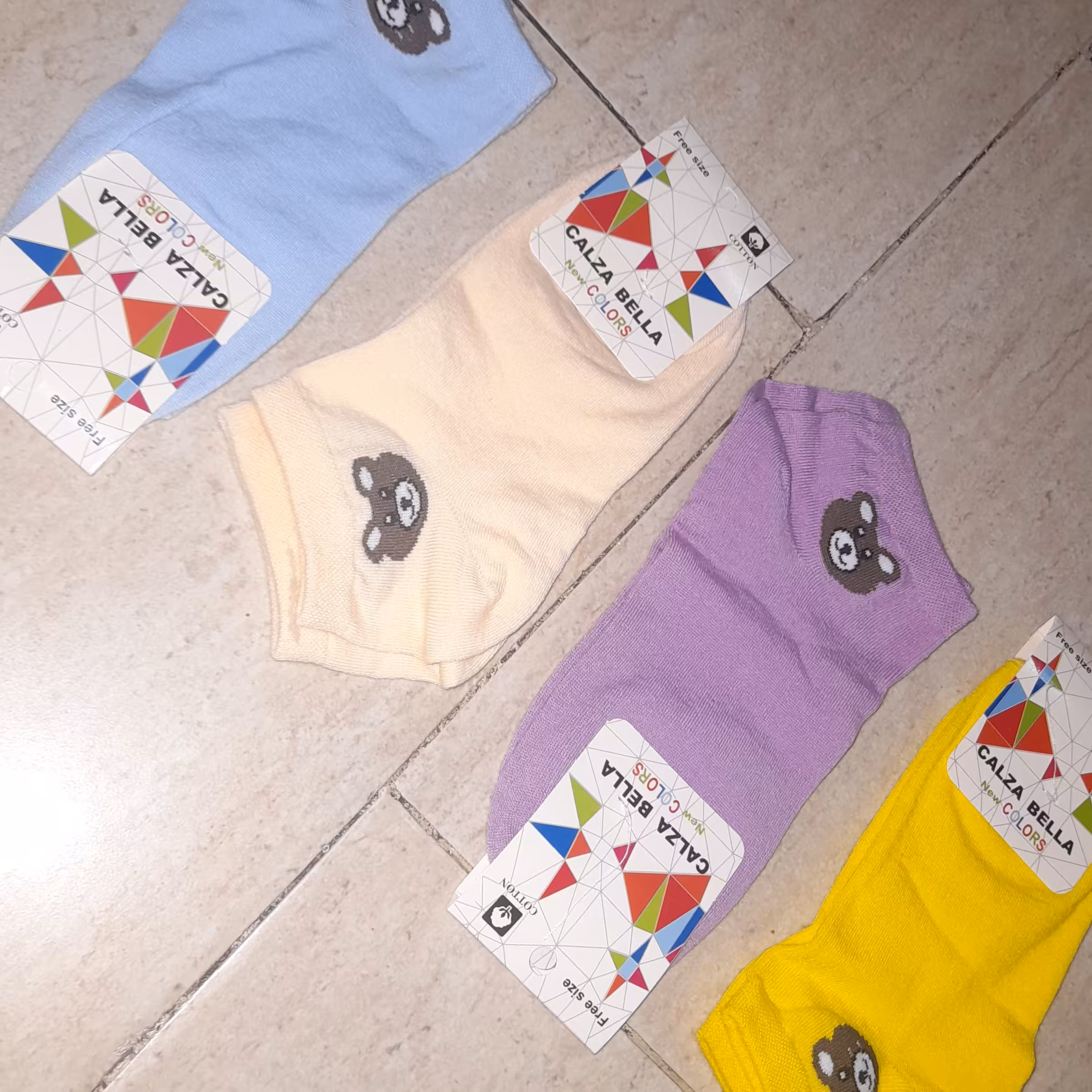 جوراب فانتزی خرسی در  رنگبندی 