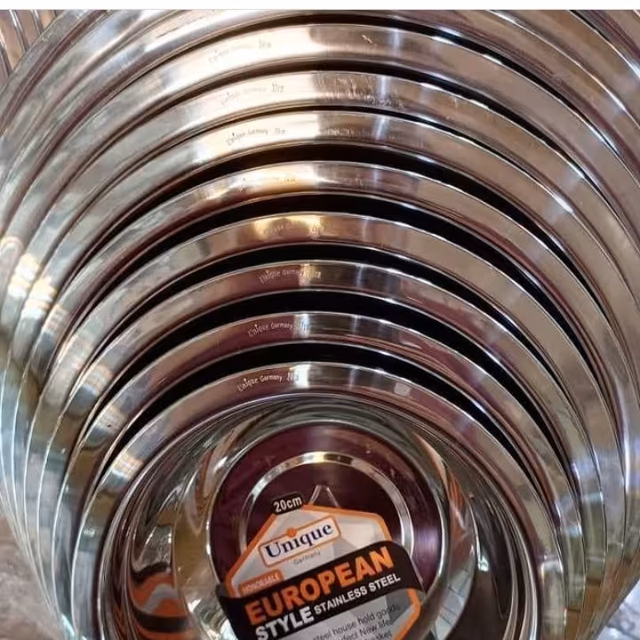 سرویس لگن استیل 11 پارچه یونیک لبه دار ضخیم 