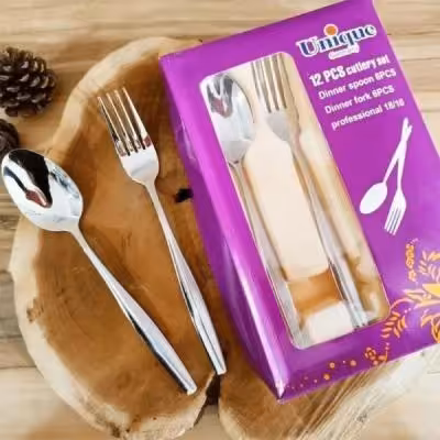 قاشق و چنگال یونیک جعبه بنفش