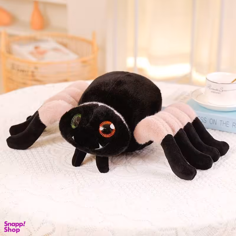 عروسک طرح عنکبوت مدل چشم تیله ای کد JI110 طول 30 سانتی‌ متر