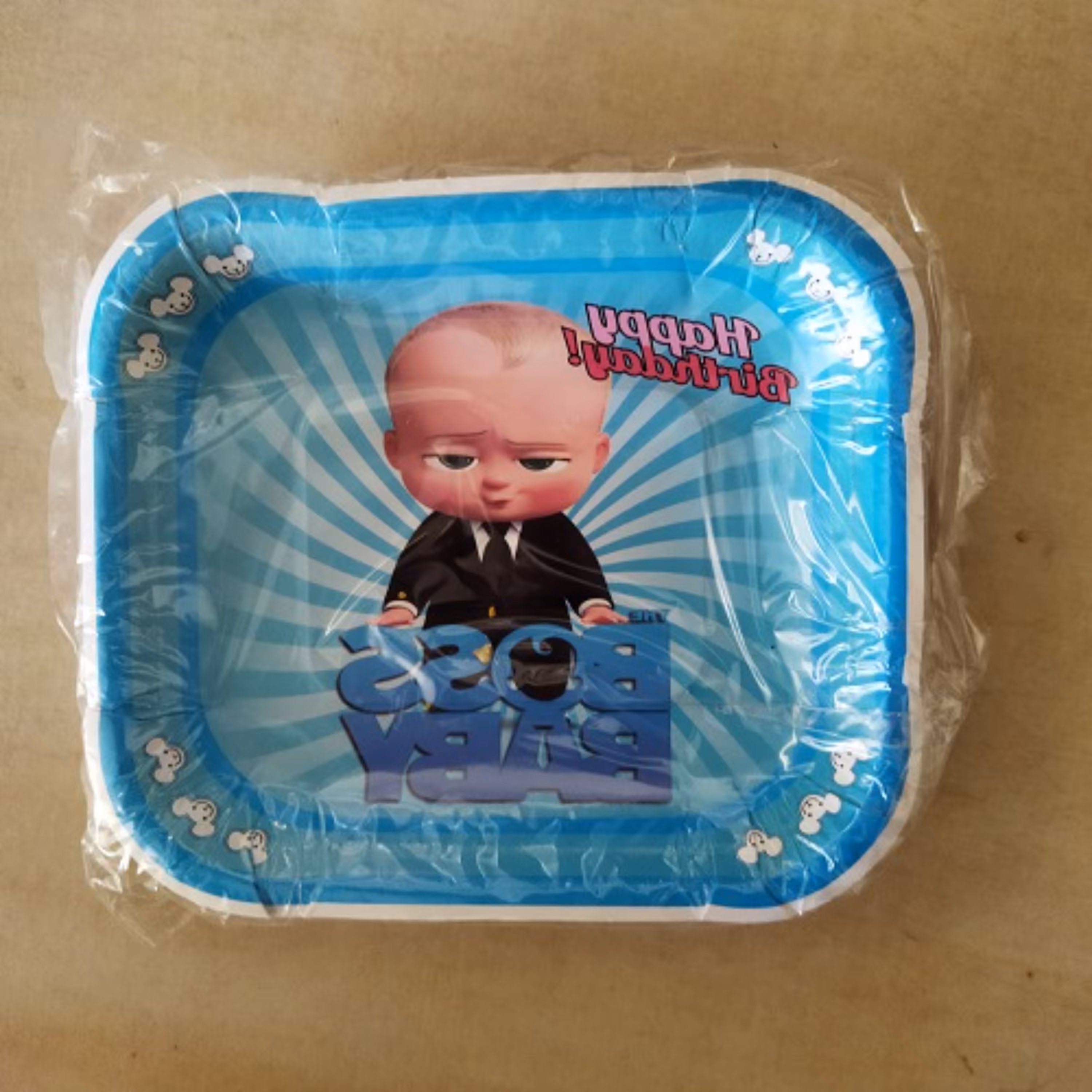 پیش دستی کاغذی طرح بچه رییس بسته 12 عددی