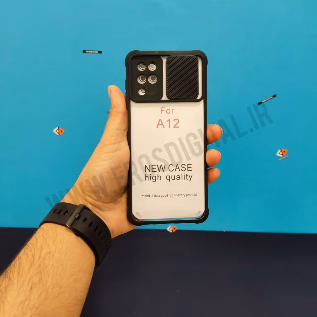 قاب گوشی سامسونگ A12 مدل محافظ لنز دار کشویی شفاف - سبز