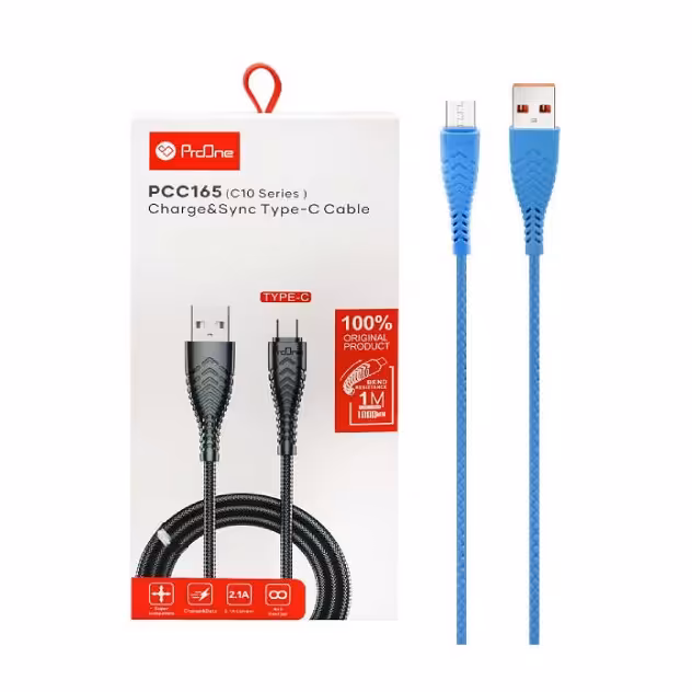 کابل تایپ سی پرووان مدل PCC165 آبی