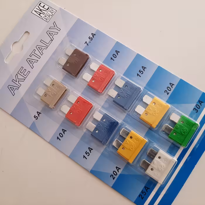فیوز دو پایه کارتی AKE (آمپرهای مختلف) بسته 10 عددی
