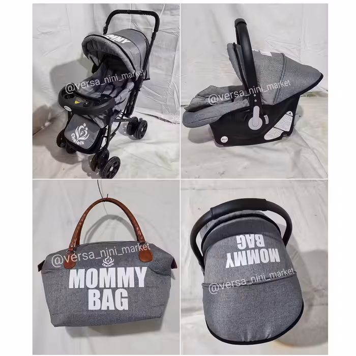 ست کالسکه مامی بگ اسکلت دلیجان قابل استفاده تا 4سال رنگ بندی متنوع و اسپورت 