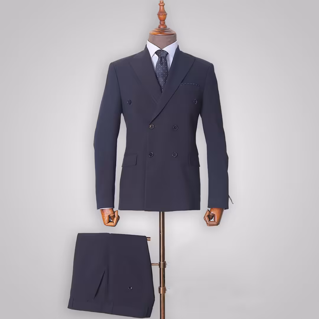 کت و شلوار مدل دو سینه رنگ مشکی کد 1408