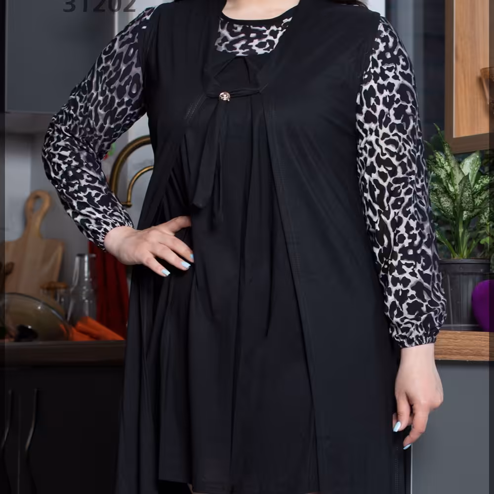 دو تکه تونیک و رویی مشکی مدل 31202