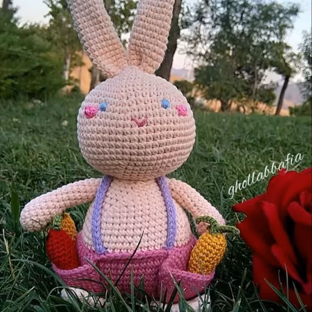 عروسک خرگوش بافتنی 1 اندازه 20 سانت