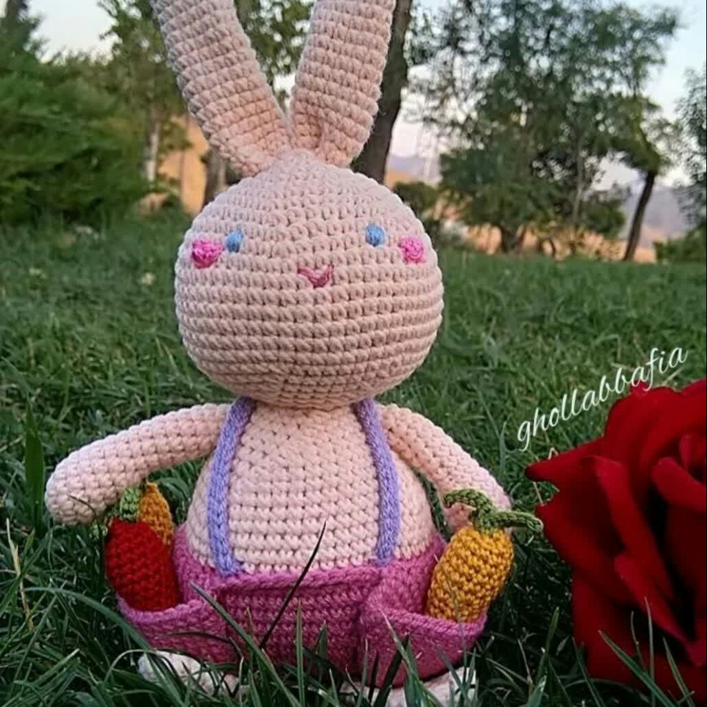 عروسک خرگوش بافتنی 1 اندازه 20 سانت