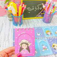 دفترچه یادداشت سیمی فانتزی 80 برگ سایز A7 برند پیتیکو