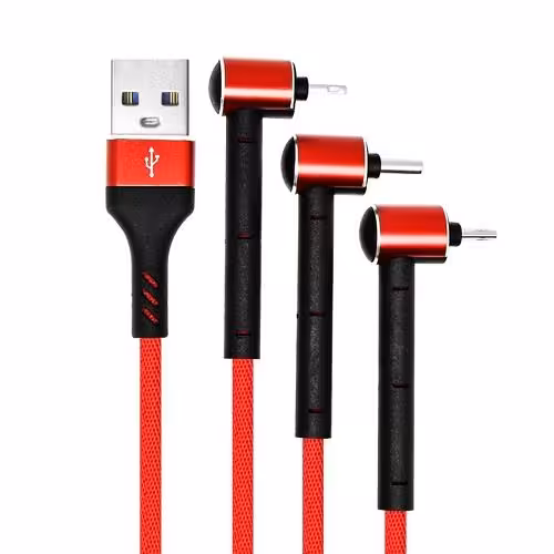 کابل تبدیل USB به MicroUSB/Lightning/USB-C تسکو مدل TC A100 طول 1.2 متر