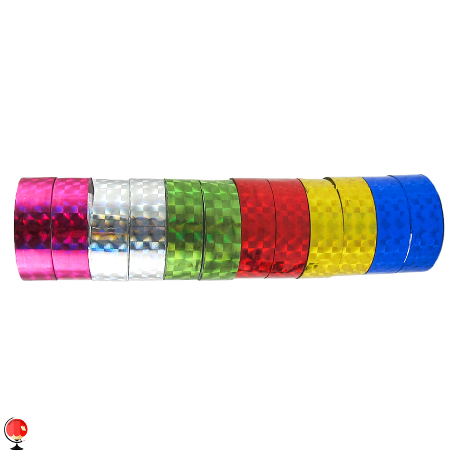 نوار چسب رنگی طرح دار بسته 12 عددی