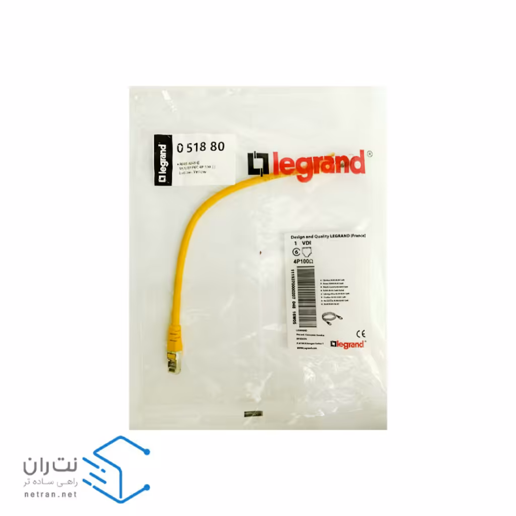 قیمت و خرید پچ کورد لگراند (کابل لن) Cat6 SFTP روکش PVC زرد 30 سانتی متری | نت ران