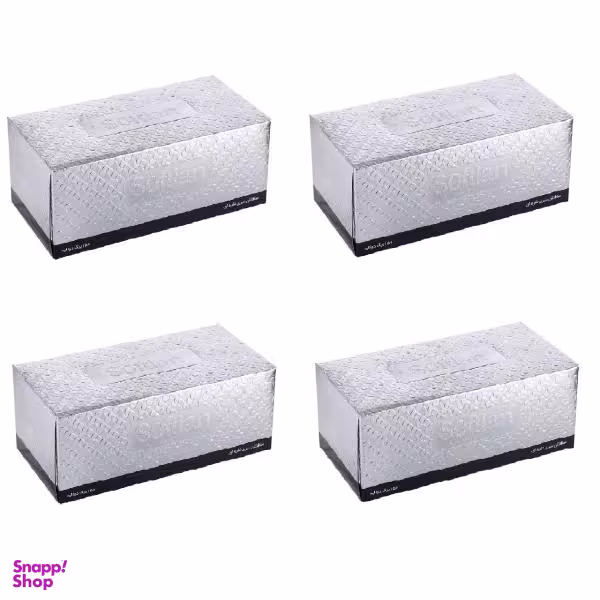 دستمال کاغذی 150 برگ سافتلن مدل silver بسته 4 عددی