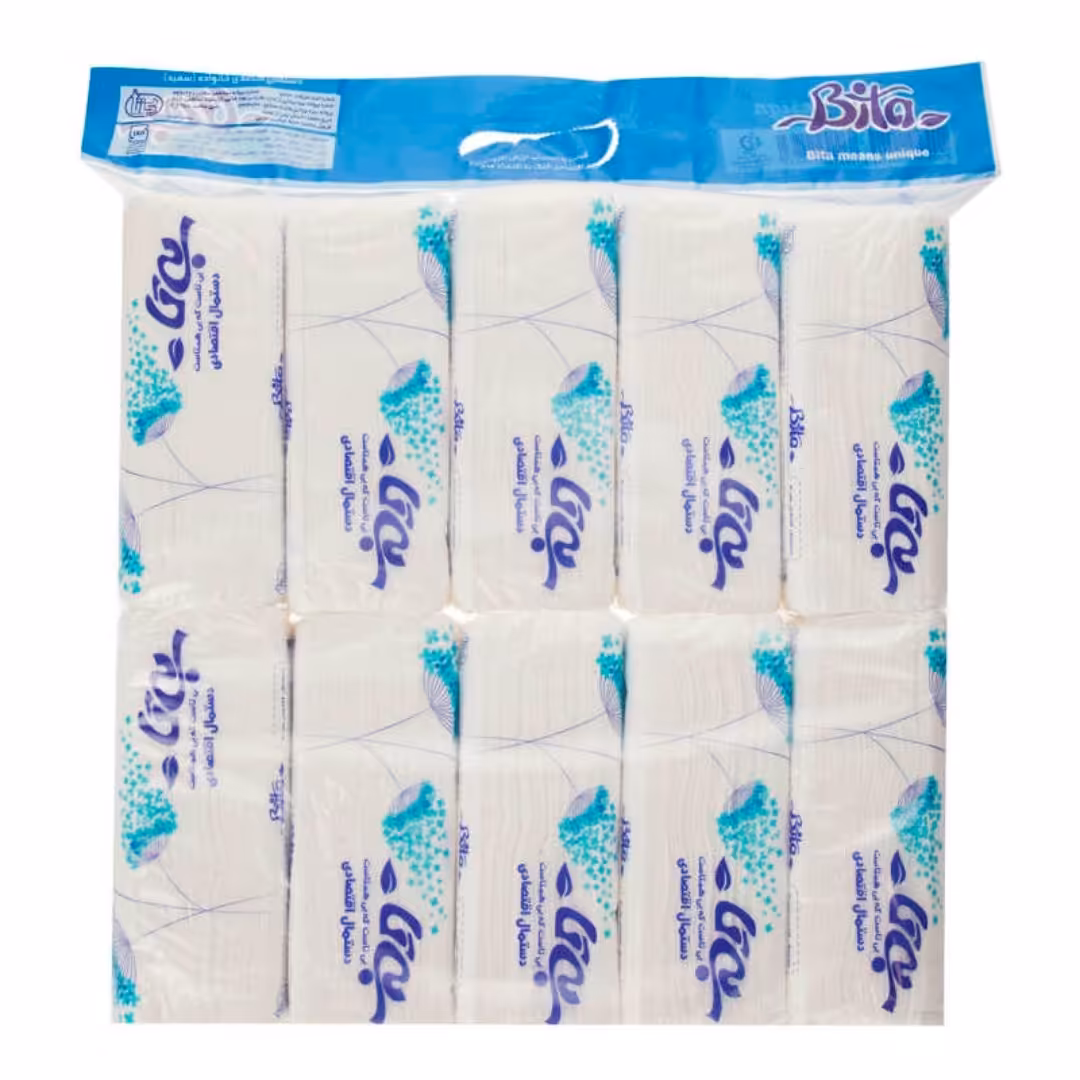 دستمال کاغذی 200 برگ بیتا  کارتن حاوی 10 بسته 10 عددی ارسال به شهرستان بصورت پس کرایه