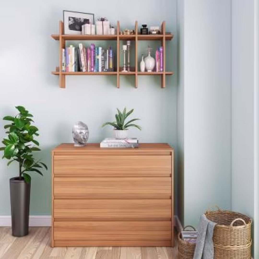 شلف دیواری تمام MDF ابعاد و رنگبندی متنوع و قابل تغیر (کتابخانه چوبی)