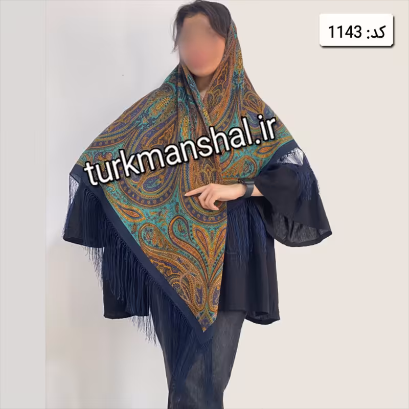روسری ترکمن ابریشمی (ایتالیایی) کد 1143
