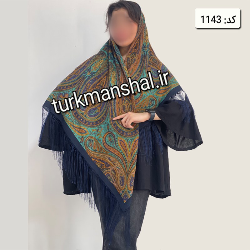 روسری ترکمن ابریشمی (ایتالیایی) کد 1143