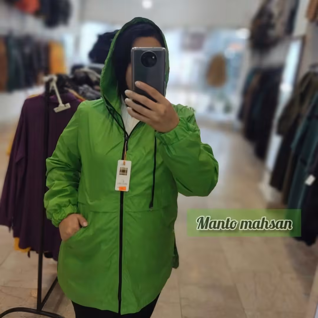 کاپشن بارونی کلاه دار اسپرت پارچه شمعی  در رنگ بندی های مختلف 