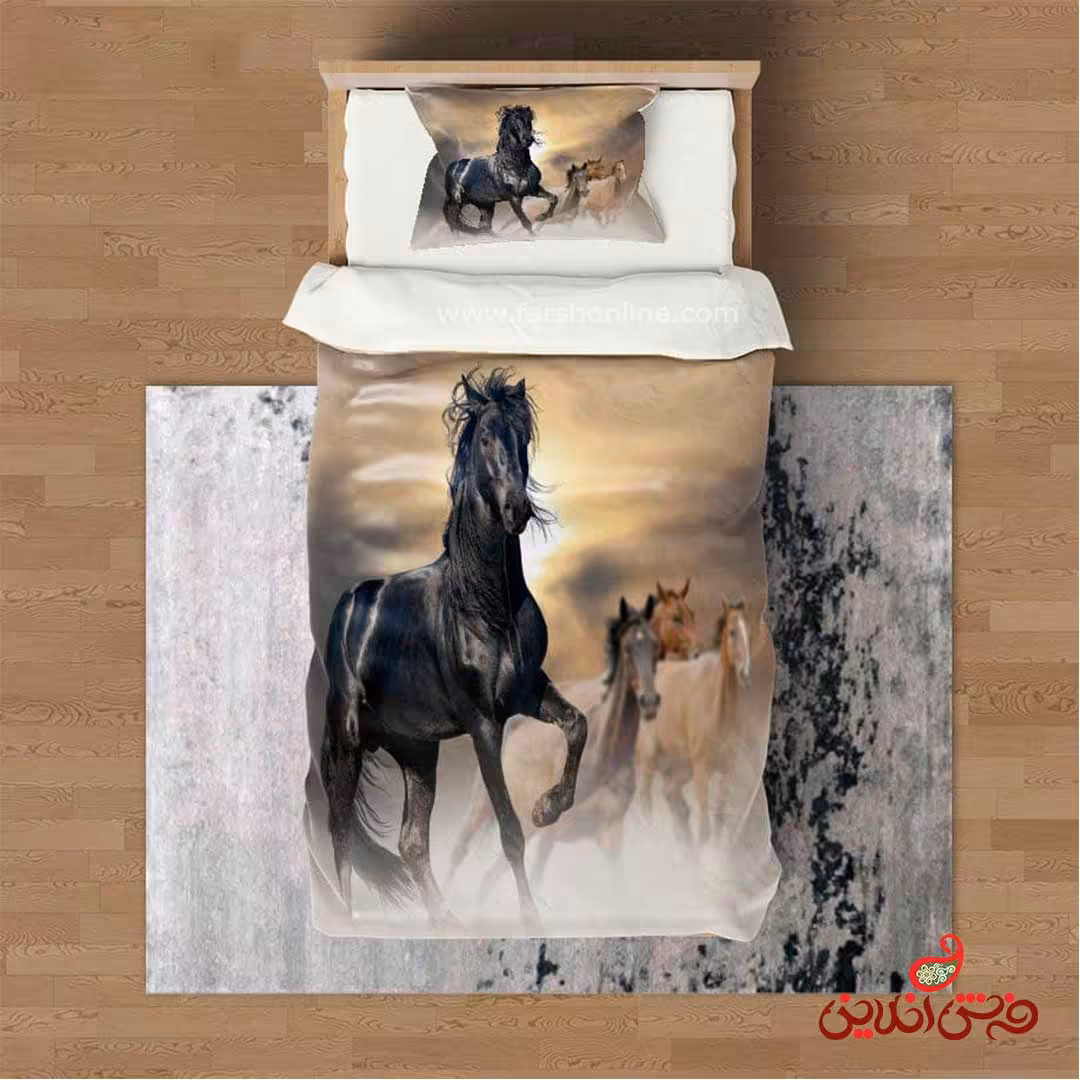 روتختی سه بعدی طرح اسب ها کد 3043